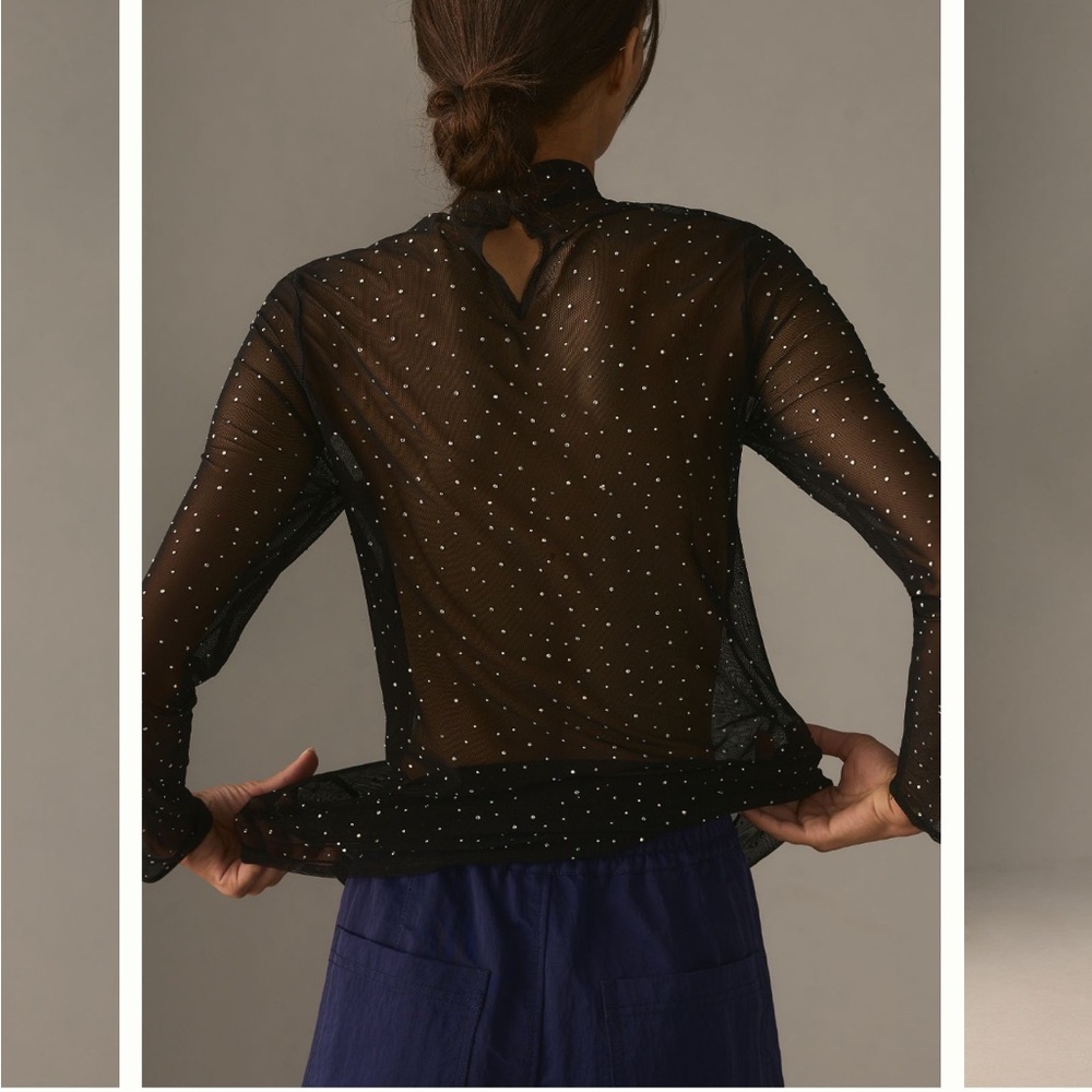 Anthropologie Eva Franco Starlight Long Sleeved Sheer Tunic - Picture 2 of 13